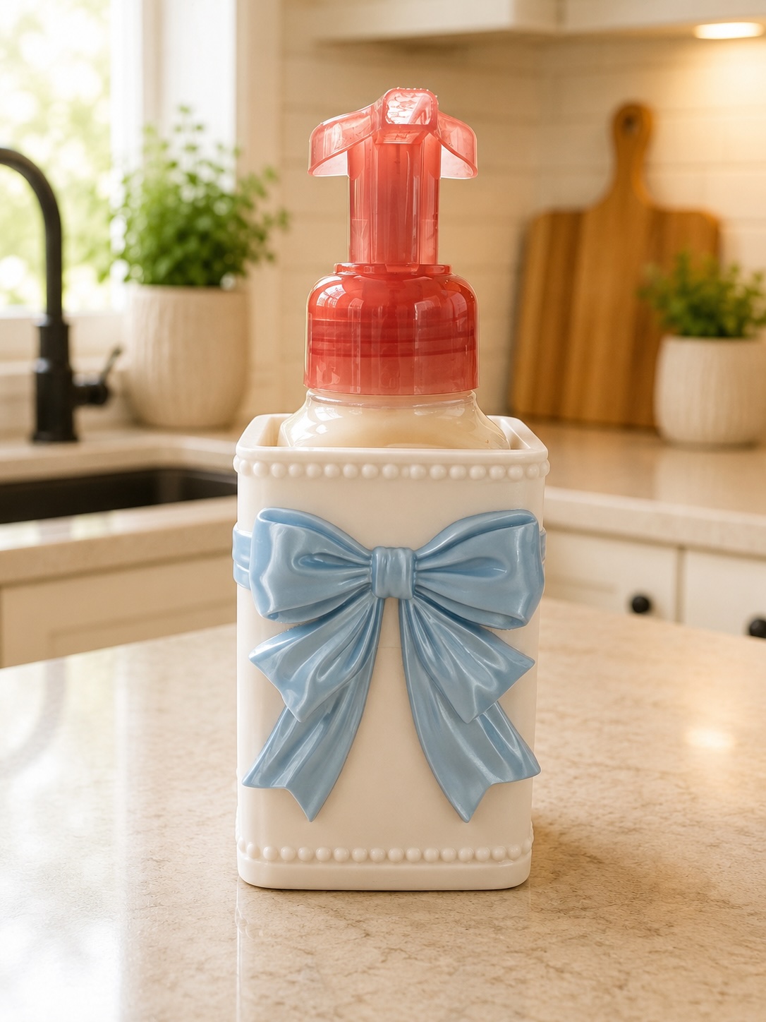 Bow Soap Dispenser Holder | Decorative Kitchen & Bathroom Soap Bottle Sleeve picture