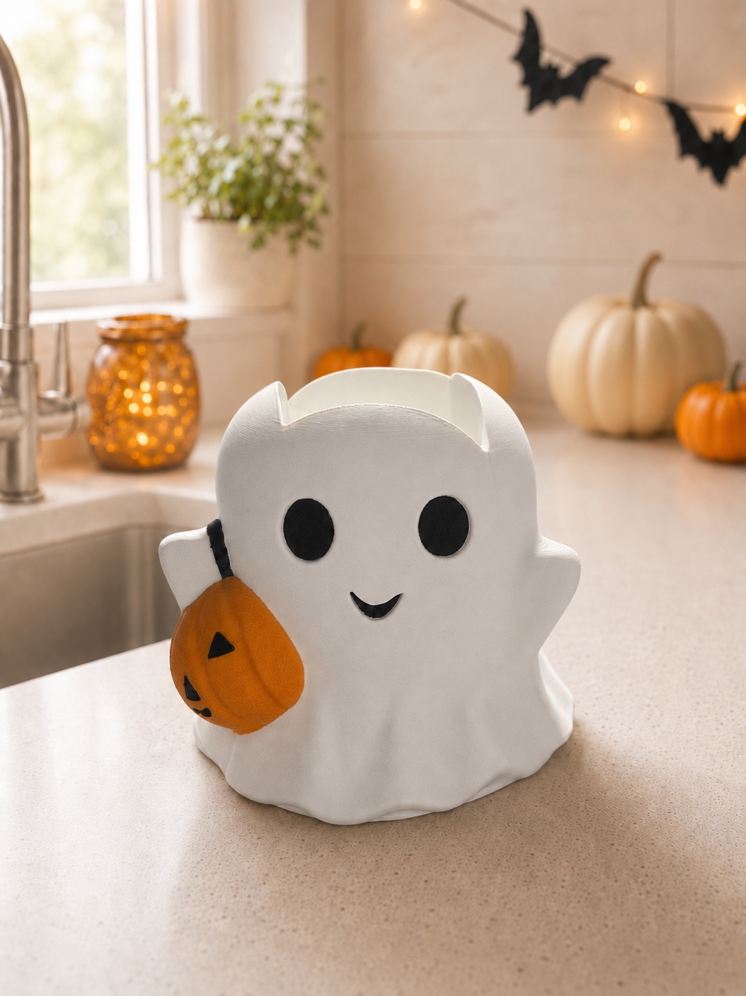 Halloween Ghost Soap Dispenser with Pumpkin | Foaming Soap Holder picture