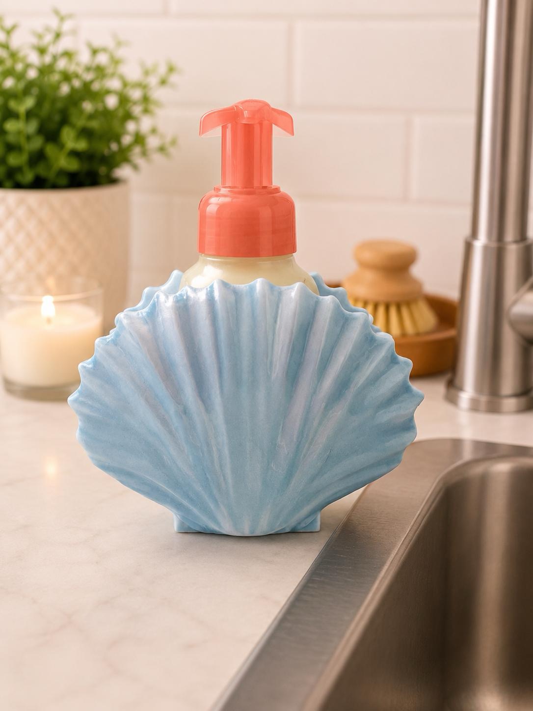 Coastal Seashell Soap Holder for Bath & Body Works Foaming Soap | Beach Bathroom & Kitchen Decor picture