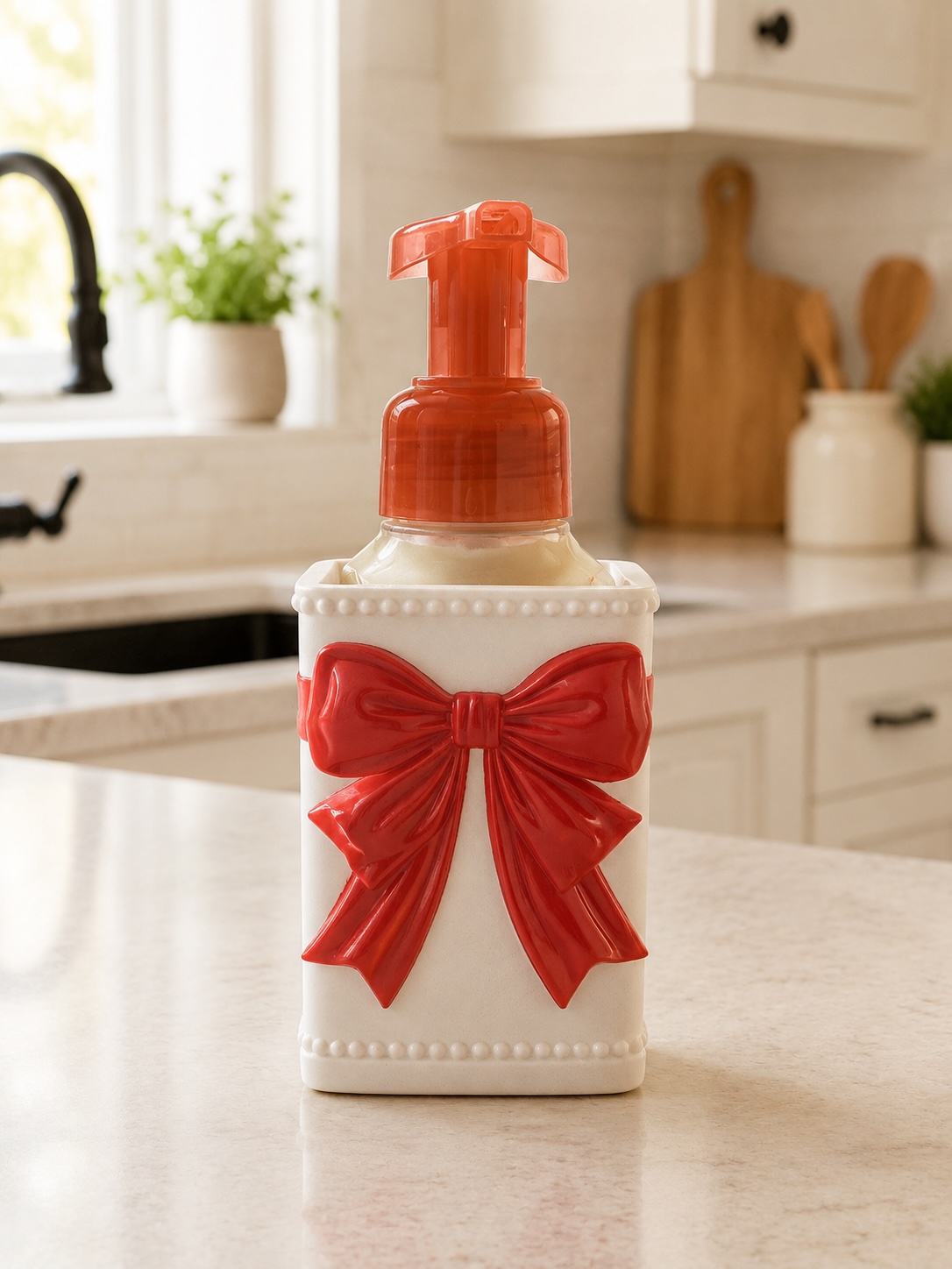 Bow Soap Dispenser Holder | Decorative Kitchen & Bathroom Soap Bottle Sleeve picture