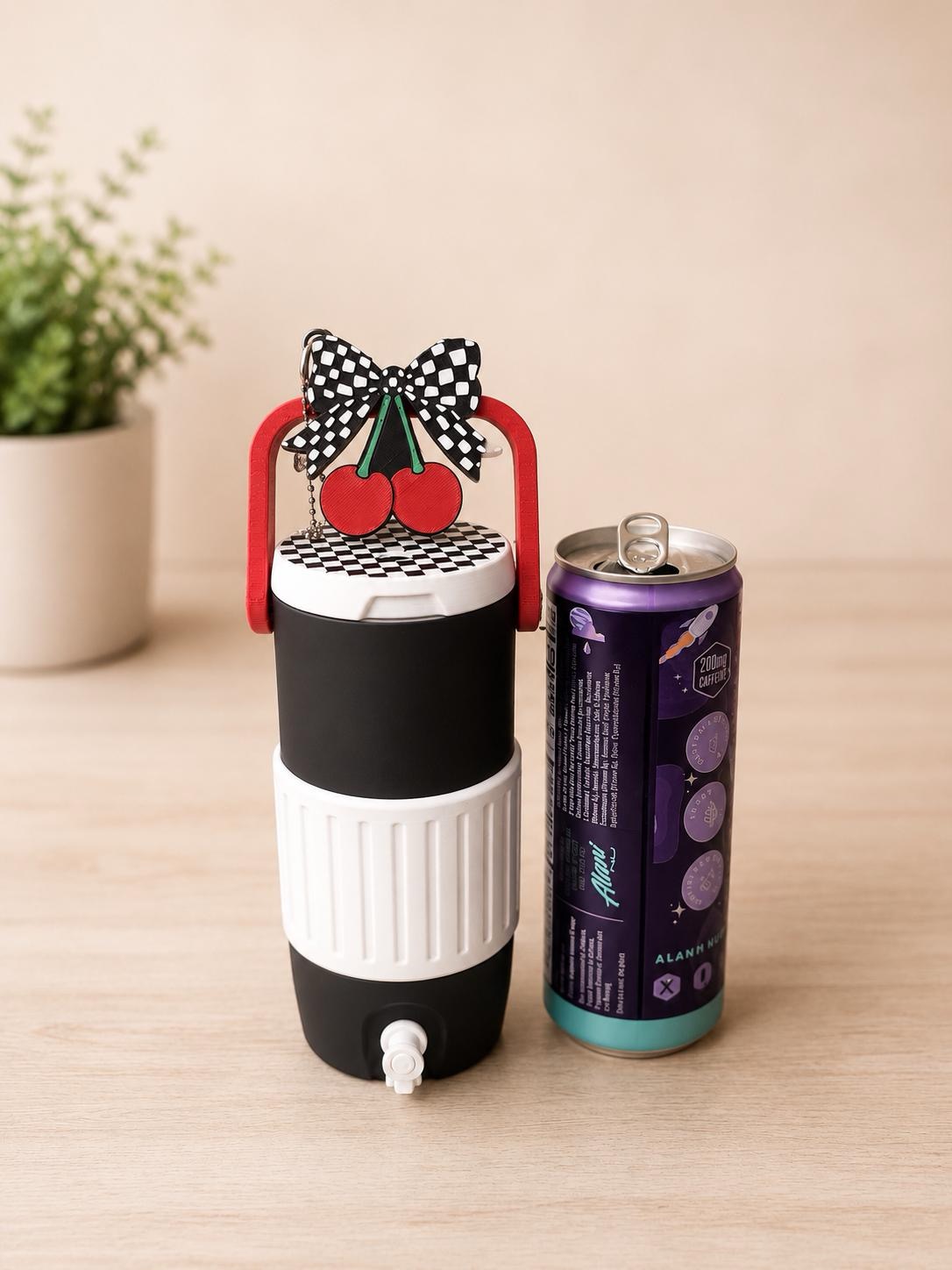 Black and White Checked/Red Handle Cherry Can Opener Bundle picture