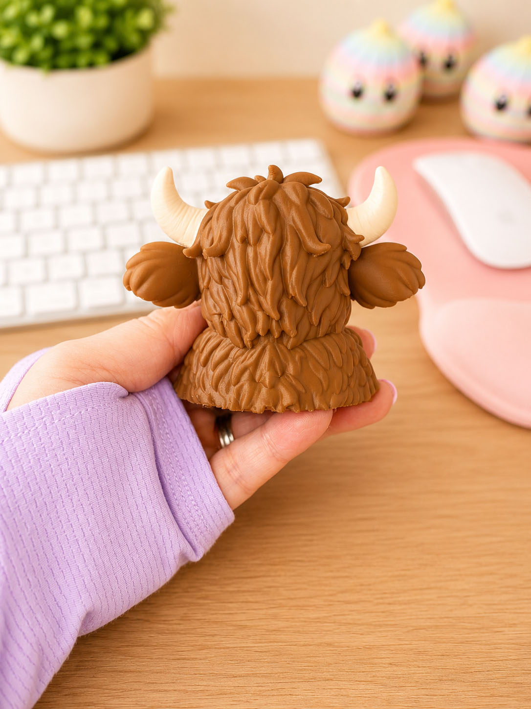 Highland Cow Monitor Buddy | Cute Desk Companion & Screen Topper picture