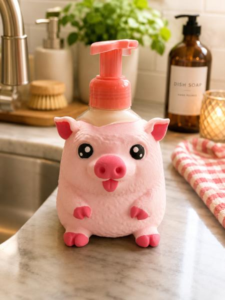 Cute Pig Foaming Soap Holder | Kitchen Sink Soap Dispenser Cover | Farmhouse Decor