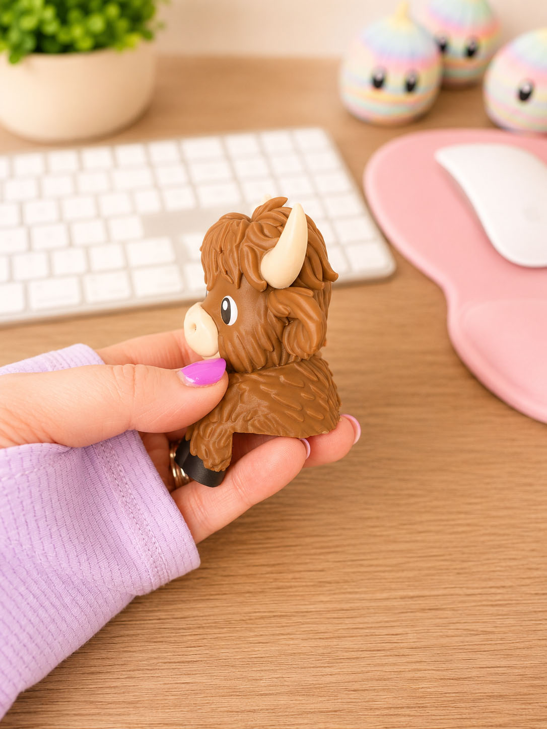 Highland Cow Monitor Buddy | Cute Desk Companion & Screen Topper picture