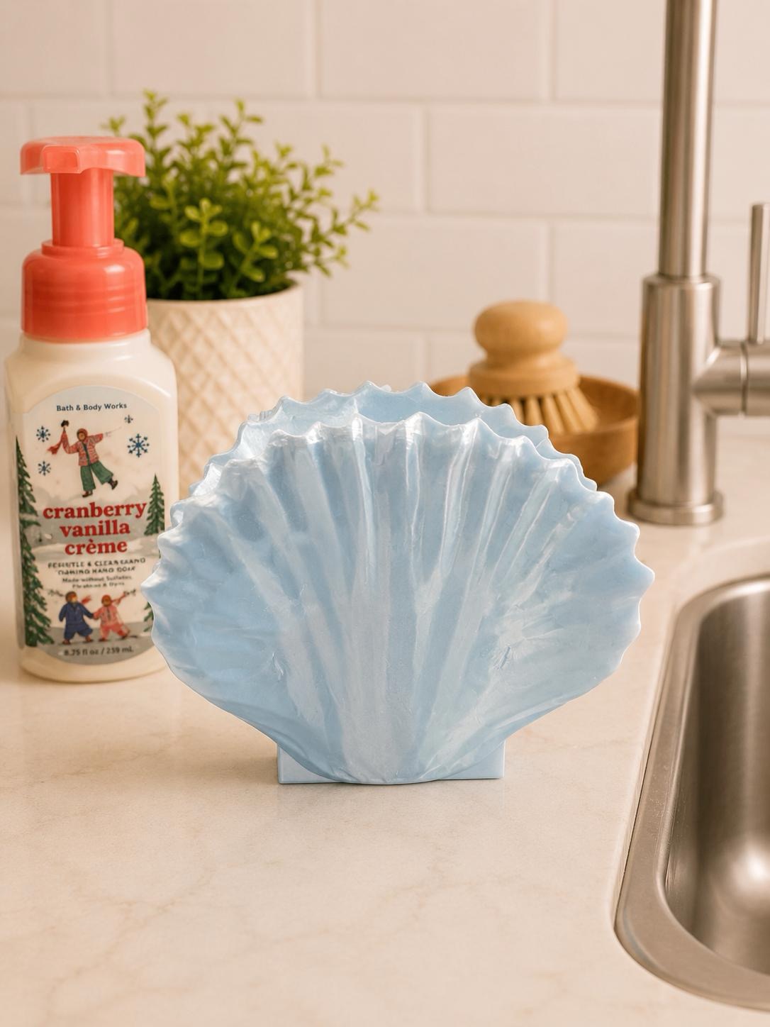 Coastal Seashell Soap Holder for Bath & Body Works Foaming Soap | Beach Bathroom & Kitchen Decor picture