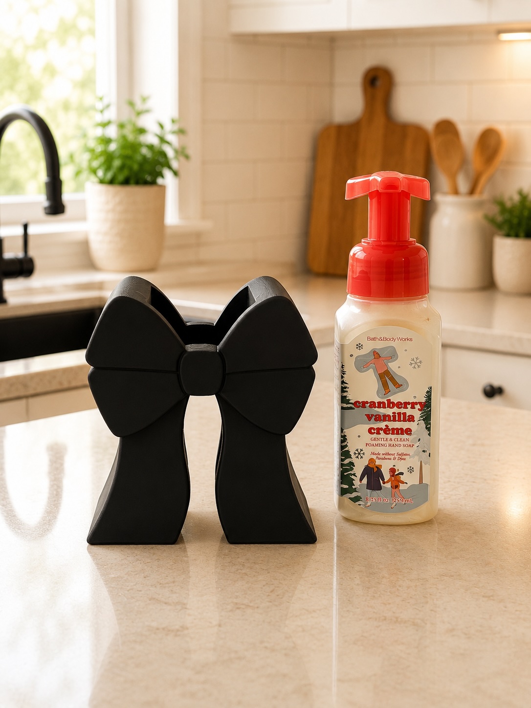Coquette Bow Foaming Hand Soap Holder | Decorative Kitchen & Bathroom Soap Dispenser Sleeve picture
