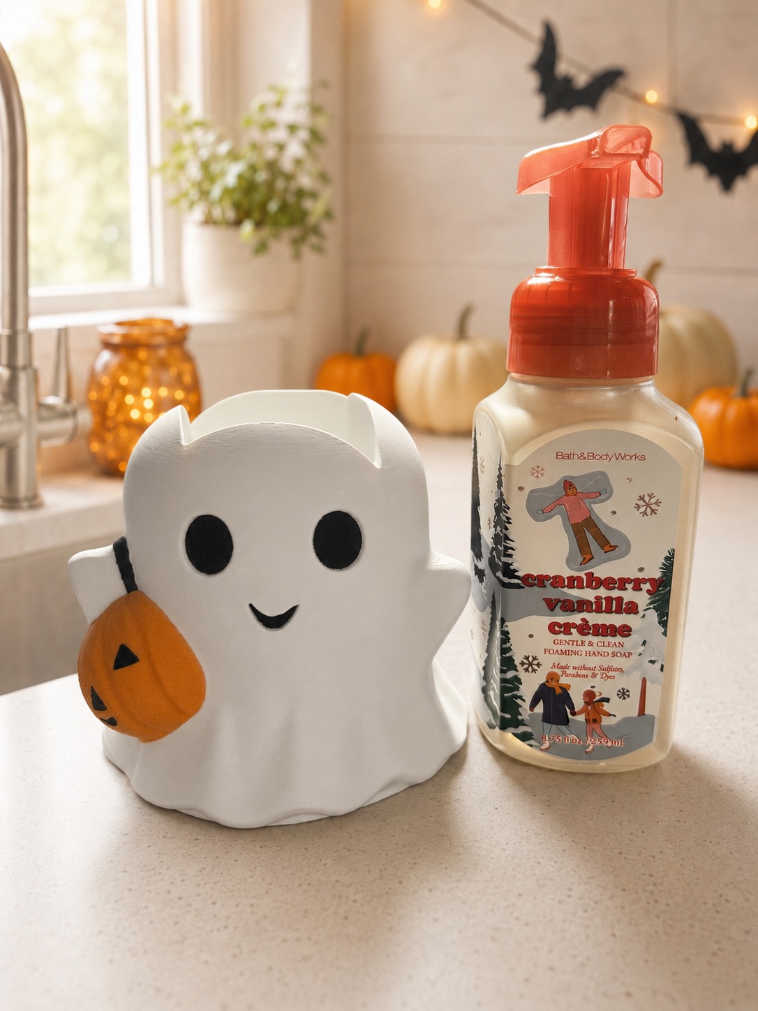 Halloween Ghost Soap Dispenser with Pumpkin | Foaming Soap Holder picture