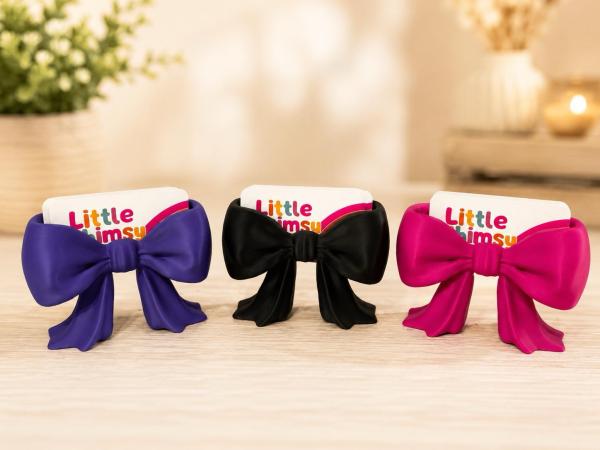 Bow Business Card Holder | Cute Desk Organizer & Business Card Display