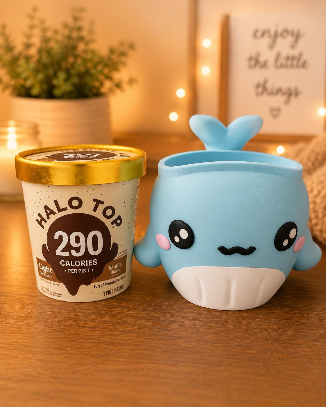 Cute Whale Ice Cream Pint Holder | 3D Printed Ice Cream Cozy picture