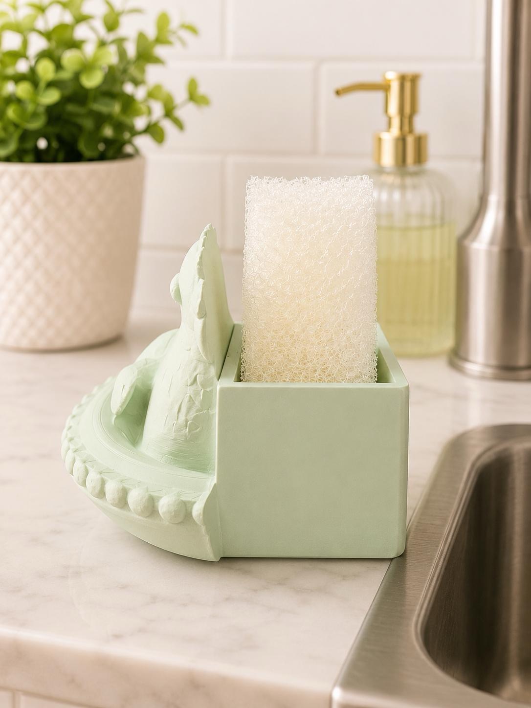 Nesting Hen Scrub Daddy Holder | 3D Printed Farmhouse Kitchen Sponge Caddy picture