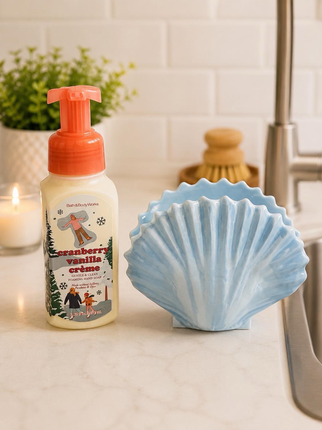 Coastal Seashell Soap Holder for Bath & Body Works Foaming Soap | Beach Bathroom & Kitchen Decor picture