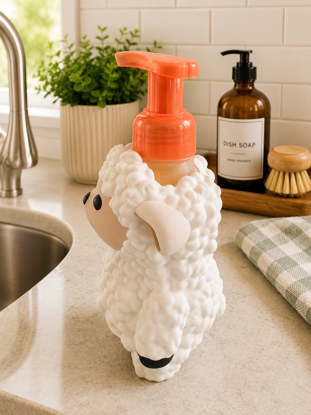 Cute Sheep Foaming Soap Holder | Farmhouse Kitchen & Bathroom Sink Decor picture