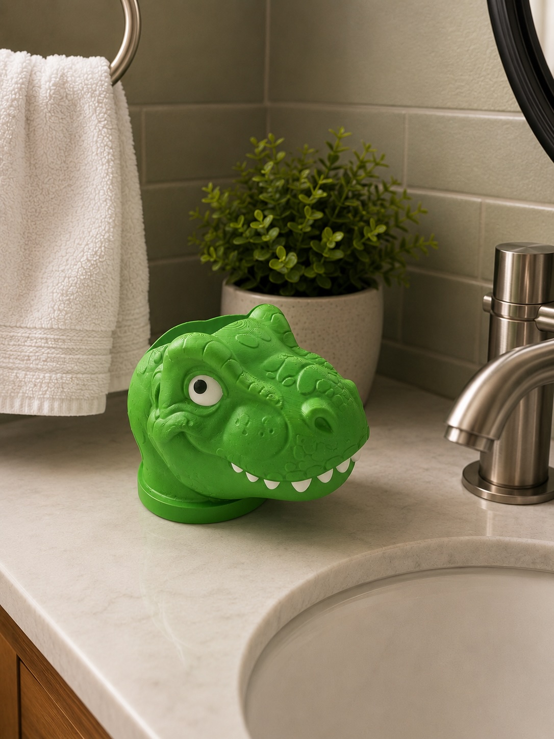 Dinosaur Soap Holder for Bath & Body Works Foaming Soap | Cute T-Rex Bathroom Decor | 3D Printed Holder picture