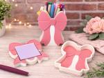 Bow Cute Desk Organizer Set | Pen Holder, Sticky Note Holder & Tray