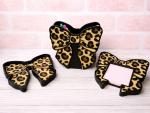 Leopard Bow Cute Desk Organizer Set | Pen Holder, Sticky Note Holder & Tray