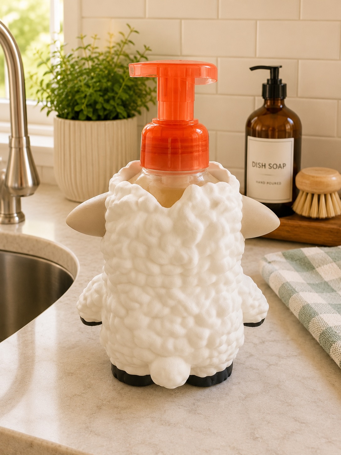 Cute Sheep Foaming Soap Holder | Farmhouse Kitchen & Bathroom Sink Decor picture