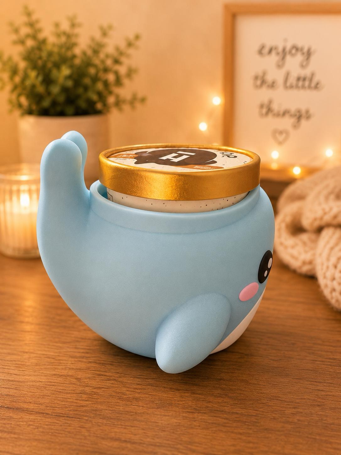 Cute Whale Ice Cream Pint Holder | 3D Printed Ice Cream Cozy picture