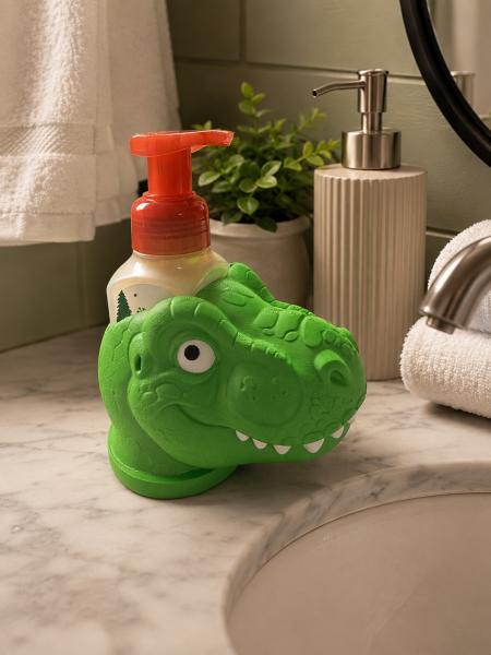 Dinosaur Soap Holder for Bath & Body Works Foaming Soap | Cute T-Rex Bathroom Decor | 3D Printed Holder