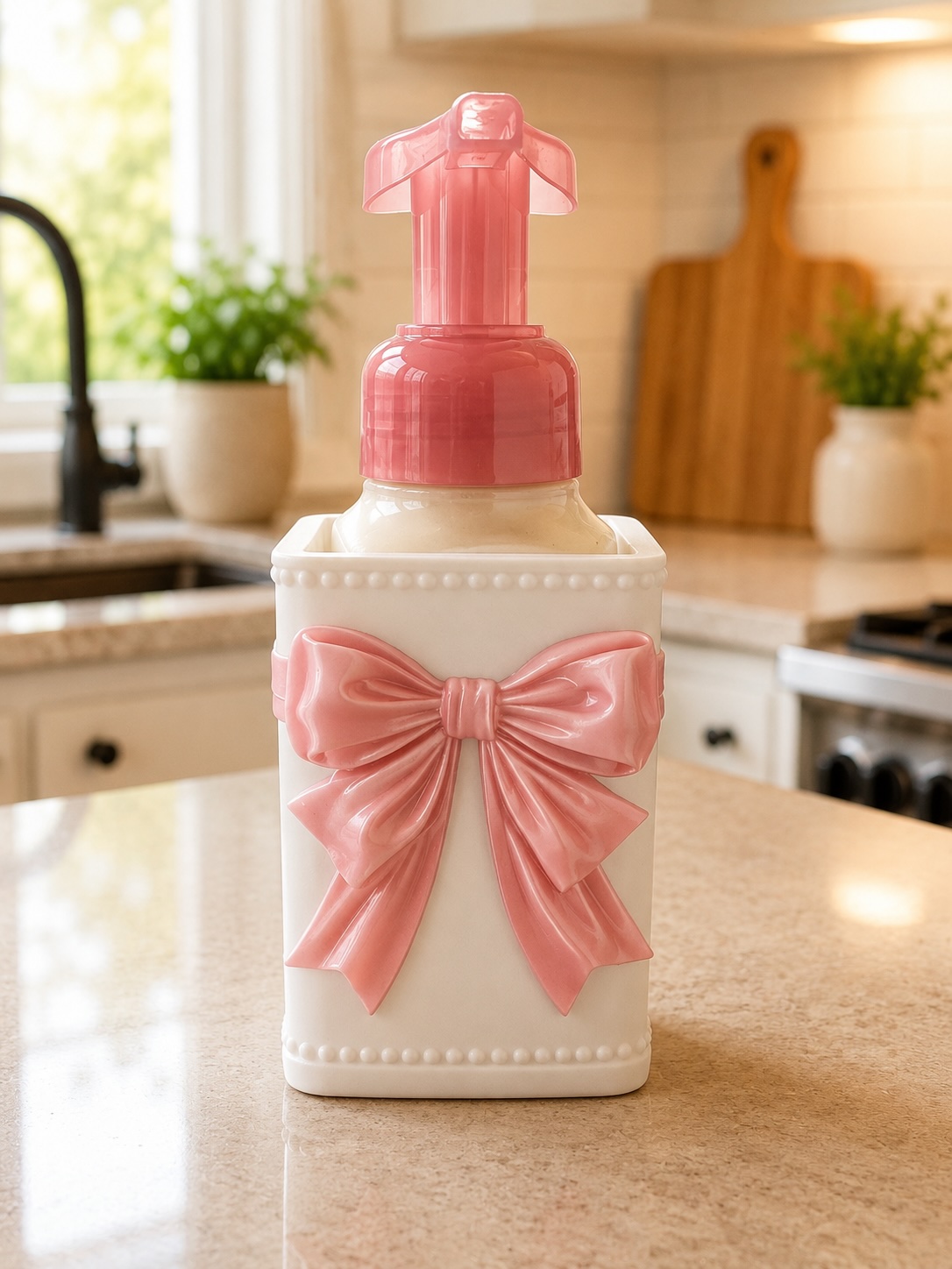 Bow Soap Dispenser Holder | Decorative Kitchen & Bathroom Soap Bottle Sleeve picture