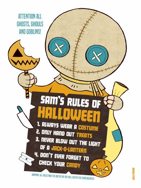 “Halloween Rules" 12 x 16 poster picture