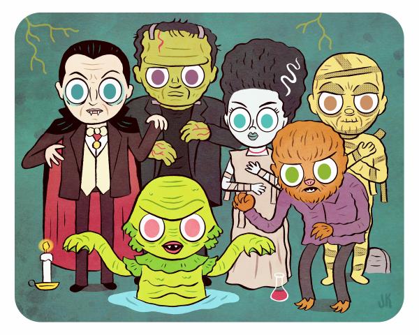 "Universally Loved Monsters" 8 x 10 art print