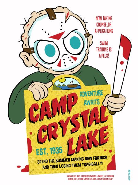 "Camp Crystal Lake" 12 x 16 poster picture