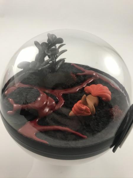 Sleeping Vulpix Fire Pokeball Terrarium picture