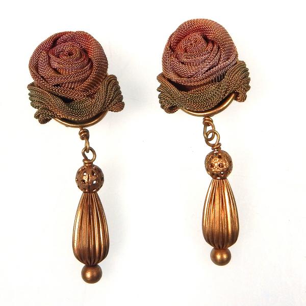 Rose and Pleated Wrap Earrings picture