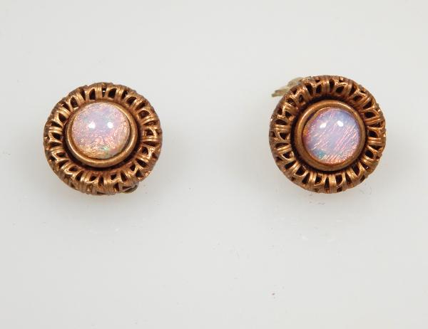Small Round Filigree Drop Earring with Cabochon. picture