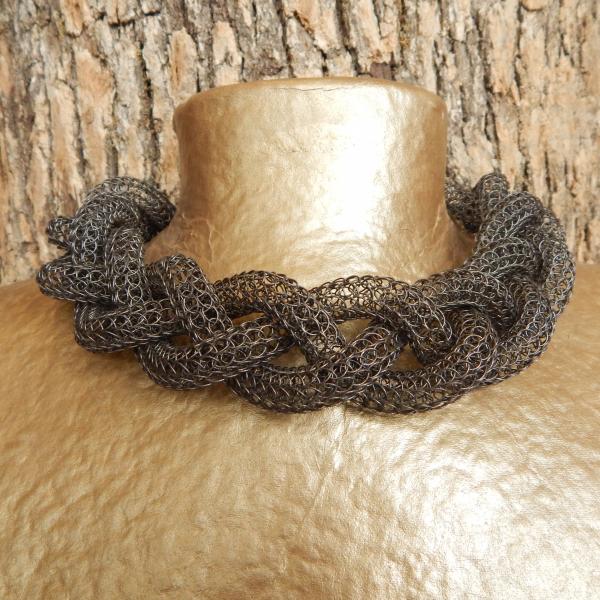Braided Charcoal Viking Knit Choker picture