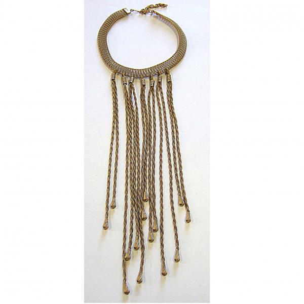 Long Fringe Necklace on Viking Knit Band picture