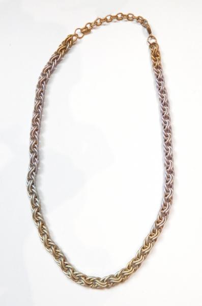 Textured Double Curb Chain Necklace with iridescent finish picture