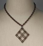 Woven Wire Diamonds Necklace on Chain