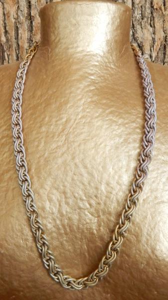 Textured Double Curb Chain Necklace with iridescent finish picture