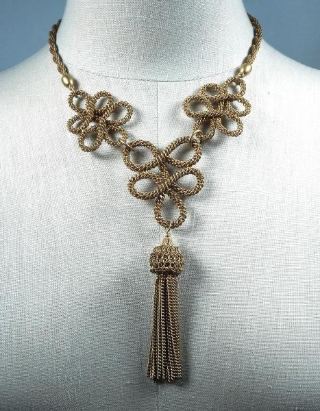 Loopy Fleur de Lis Inspired Necklace of Mesh.