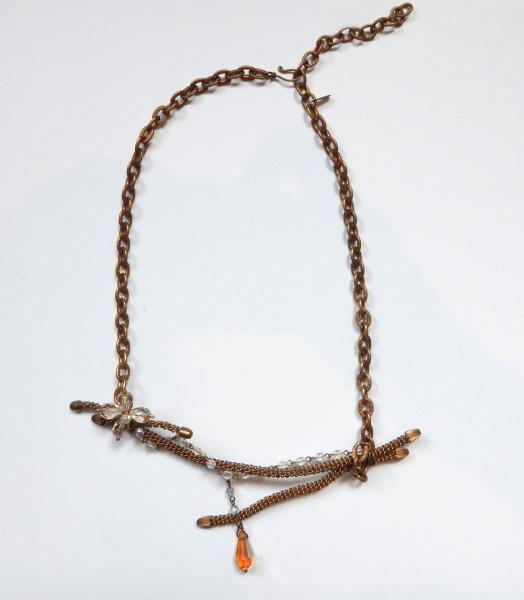 Twisted Mesh Twig Necklace with Crystals picture