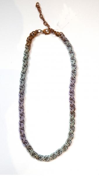 Textured Double Curb Chain Necklace with iridescent finish
