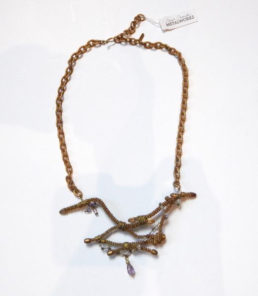 Twig Necklace with bead chain details picture