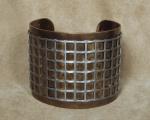Stainless Steel Grid over Brass Cuff