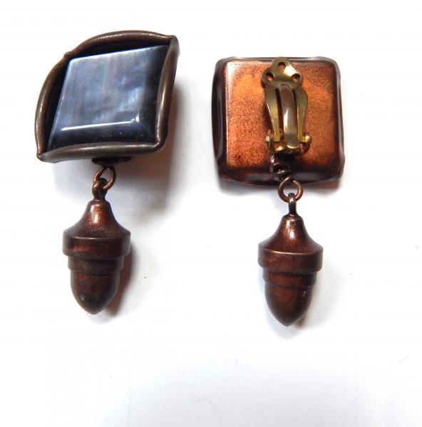 Square Top Earring with Acorn Drop (or no drop) picture