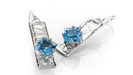 Blue Topaz Rectangle Dangles