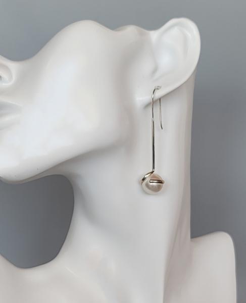 Silver Pearl Twist Earrings picture