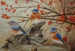 Blue Birds in Fall (PRINTS)