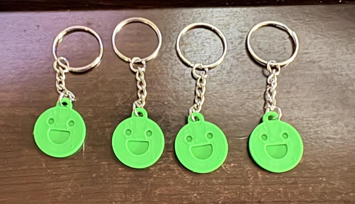 Smiley Face Aldi Cart Coin Keychain picture