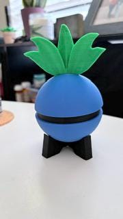 3D Printed - Oddish Pokeball with Stand picture