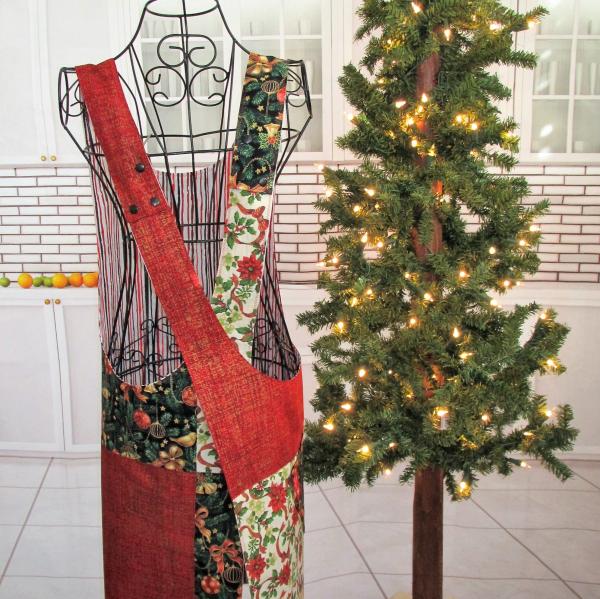 Reversible Adult Holiday Smock Apron picture