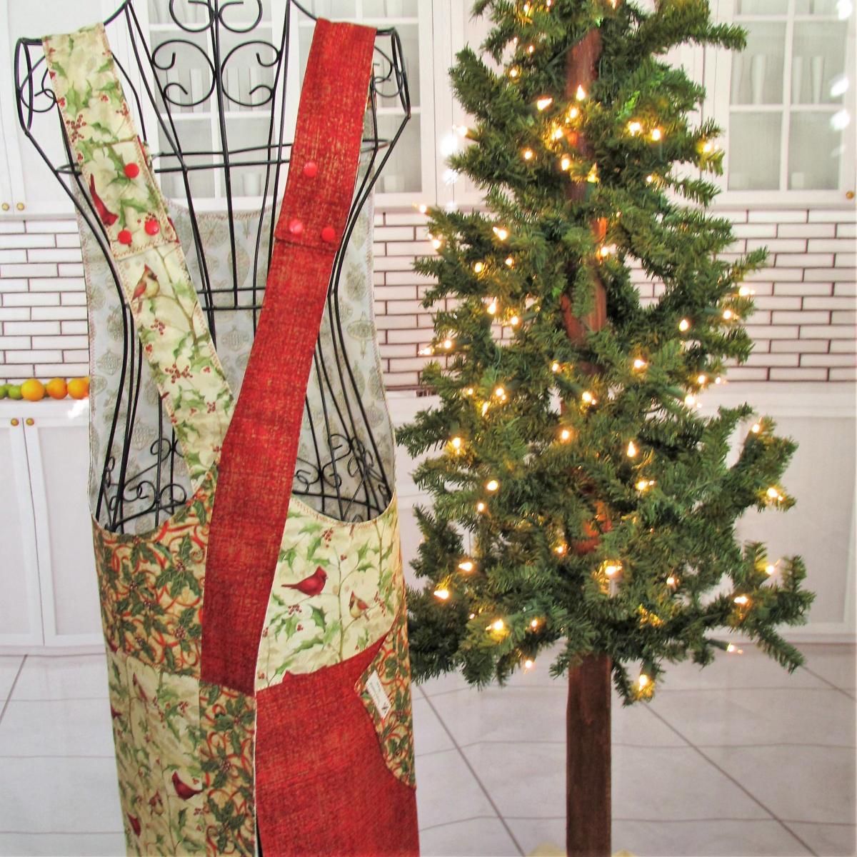 Reversible Adult Holiday Smock Apron picture