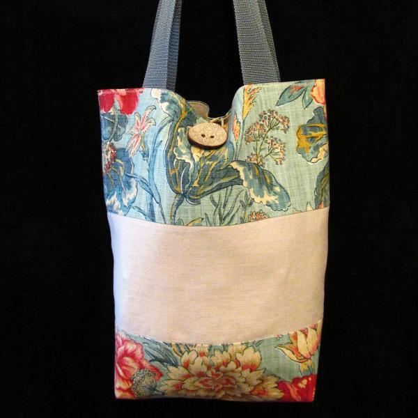 Linen Handbag w/Inside Lining and 2 Pockets picture