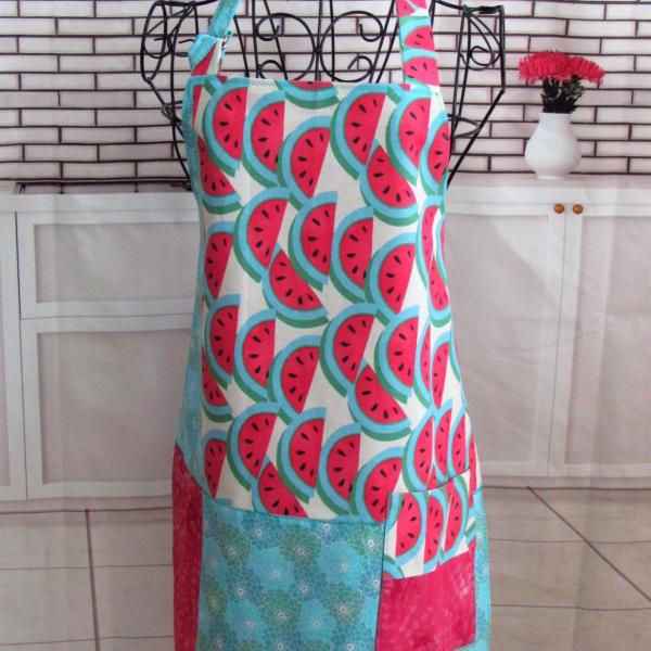 Petite Adult/Teen Reversible Full Bib Apron w/Adjustable Neck Strap picture