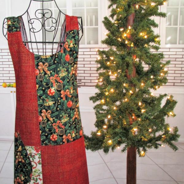 Reversible Adult Holiday Smock Apron picture